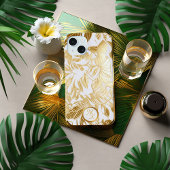 Luxe Goud en Ivoor Monstera Leaf iPhone 15 Case