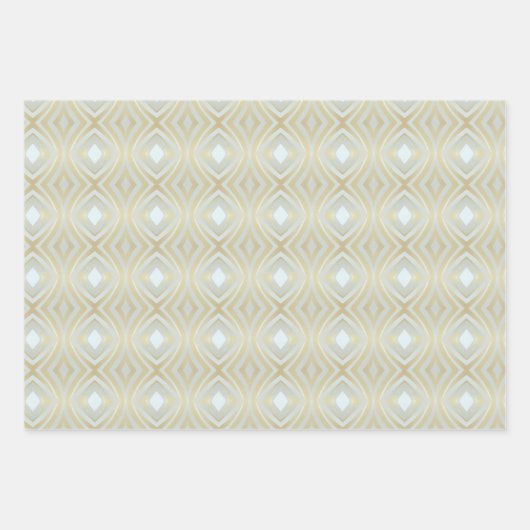 Luxe Goud en Ivoor Patterned Inpakpapier Vel (Voorkant 2)