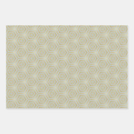 Luxe Goud en Ivoor Patterned Inpakpapier Vel