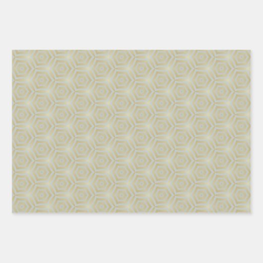 Luxe Goud en Ivoor Patterned Inpakpapier Vel (Voorkant)