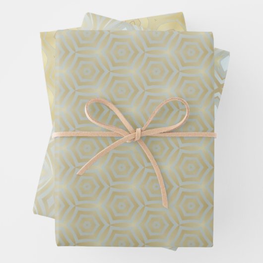 Luxe Goud en Ivoor Patterned Inpakpapier Vel (In situ)