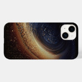 Luxe Goud en Marineblauw Kosmische Draaikolk Mozaï Case-Mate iPhone Case (Achterkant (horizontaal))