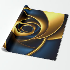Luxe Goud en Marineblauw Spiraal Abstract  Elegant Cadeaupapier