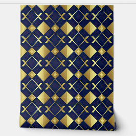 Luxe Goud en Navy Geometrisch Behang
