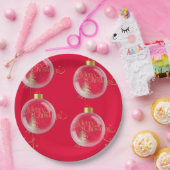 Luxe goud en rode kerst papieren bordje (Feest)