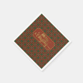 Luxe  goud en rode kerst servet (Hoek)