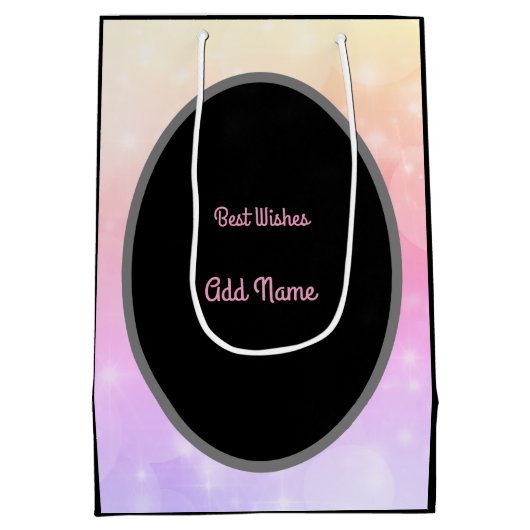 Luxe Goud en Roze Gepersonaliseerde 21ste Verjaard Medium Cadeauzakje (Achterkant)