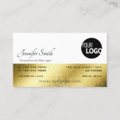 Luxe Goud en Wit Glitterij Sterren en Logo Visitekaartje (Achterkant)