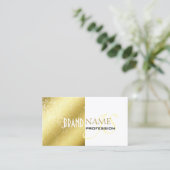 Luxe Goud en Wit Glitterij Sterren Monogram Visitekaartje (Staand voorkant)