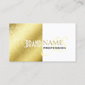 Luxe Goud en Wit Glitterij Sterren Monogram Visitekaartje (Voorkant)