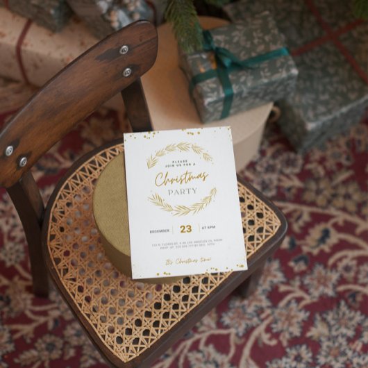 Luxe Goud en Wit Minimaal Kerstfeest Kaart