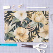 Luxe Goud en Witte Bloemen Tissuepapier (Craft)