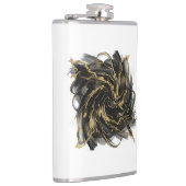 Luxe goud en zwart abstract marmer heupfles (Rechts)