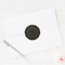 Luxe Goud en Zwart Classic Ronde Stickers