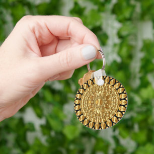 Luxe goud en zwart elegante nep glitter metaal sleutelhanger