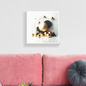 Luxe goud en zwart geometrisch abstract - modern canvas afdruk (Insitu (Woonkamer))