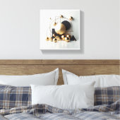 Luxe goud en zwart geometrisch abstract - modern canvas afdruk (Insitu (Slaapkamer))