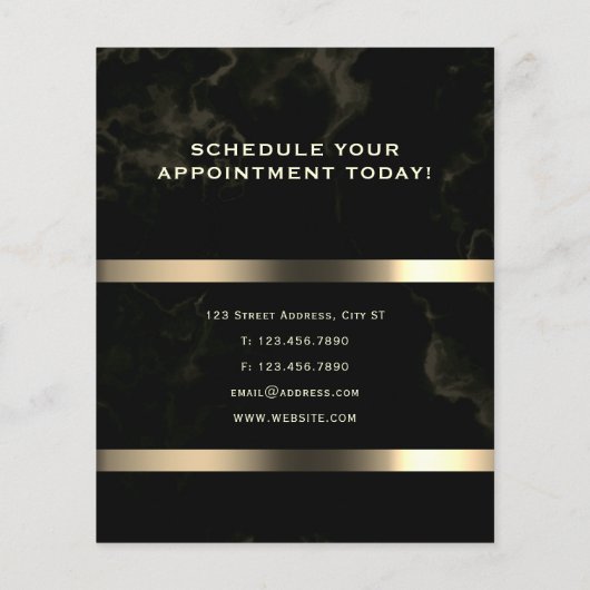 Luxe goud en zwart marmer notaris flyer (Achterkant)