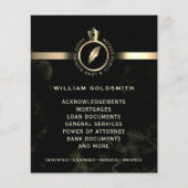 Luxe goud en zwart marmer notaris flyer (Voorkant)