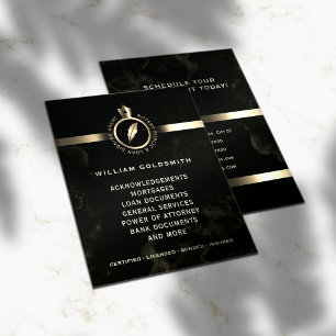 Luxe goud en zwart marmer notaris flyer
