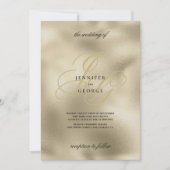 Luxe goud en zwart monogram initiaal bruiloft kaart (Voorkant)