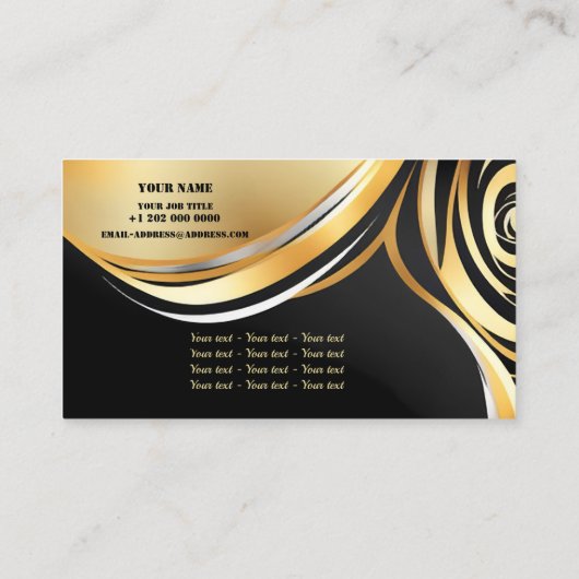 Luxe goud en zwart visitekaartje (Achterkant)