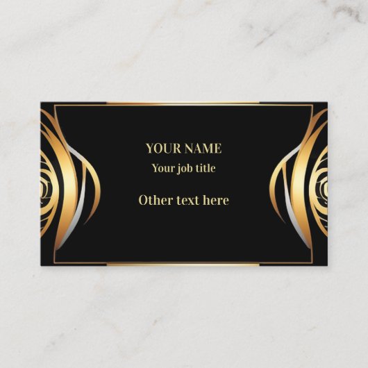 Luxe goud en zwart visitekaartje (Voorkant)