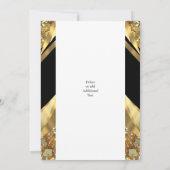 Luxe goud en zwarte 50e bruiloft kaart (Achterkant)