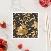 Luxe Goud en Zwarte Bloemen Servet (Insitu)