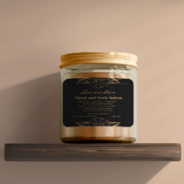 Luxe goud en zwarte ingrediënten rechthoekig vierkante sticker