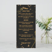 Luxe Goud Folie Bloem Bruiloftsmenu kaart (Staand voorkant)