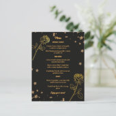Luxe Goud Folie Bloem Bruiloftsmenu Kaart (Staand voorkant)