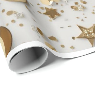 Luxe goud folie confetti patroon Elegante vierin Cadeaupapier