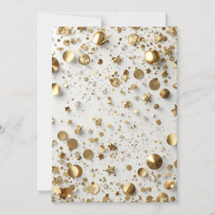 Luxe goud folie confetti patroon Elegante vierin Magnetische Uitnodiging
