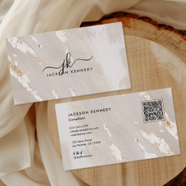 Luxe Goud Folie Elegant Script QR Code Sociale Med Visitekaartje