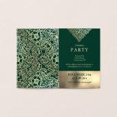 Luxe goud folie groene kerstfeest uitnodigingen (Binnen)