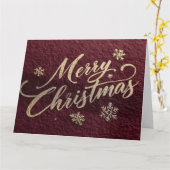 Luxe goud folie 'Prettig kerstfeest' script Kaart (Gele Bloem)