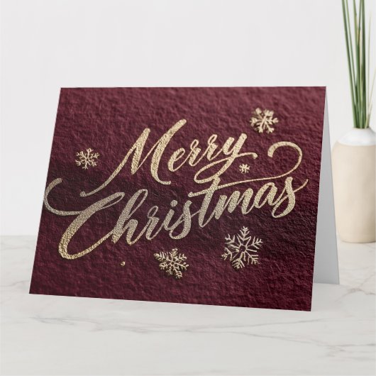 Luxe goud folie 'Prettig kerstfeest' script Kaart (Voorkant)