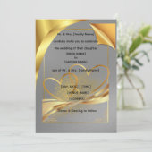 Luxe goud folie stijl trouwuitnodiging | Modern Kaart (Staand voorkant)