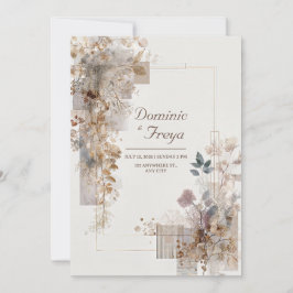 Luxe Goud Folie Taupe Botanische Geometrische Trou Kaart