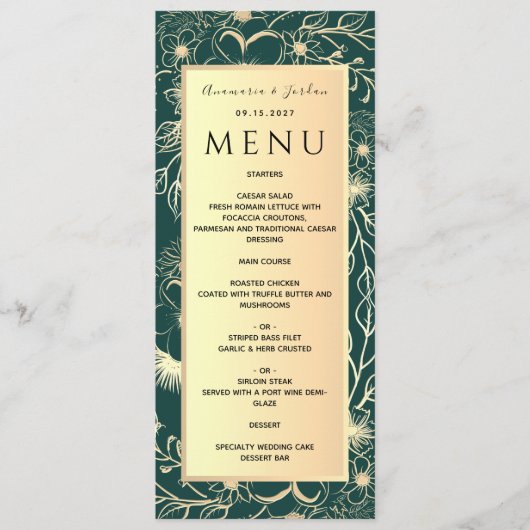 Luxe Goud Folie Trouwmenu Menu (Voorkant)
