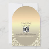 Luxe goud folie trouwuitnodiging met QR-code Kaart (Achterkant)
