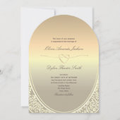 Luxe goud folie trouwuitnodiging met QR-code Kaart (Voorkant)