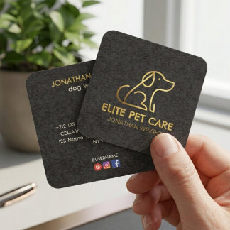 Luxe Goud Folie Verticale Hondenuitlaatservice & D Vierkante Visitekaartje