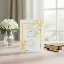 Luxe goud folie witte pensioneringsuitnodiging Ele
