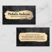 Luxe Goud Geborsteld | Zwarte textuur Visitekaartje (Voorkant / Achterkant)