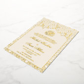 Luxe Goud geometrisch Islamitisch Moslim Bruiloft Folie Uitnodiging (Gedraaid)