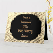 Luxe goud gepersonaliseerde 30e verjaardag kaart (Gele Bloem)