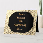 Luxe goud gepersonaliseerde 65e verjaardag kaart (Voorkant)