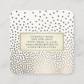 Luxe Goud Gesprokkelde Patroon Vierkante Visitekaartje (Achterkant)